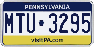 PA license plate MTU3295