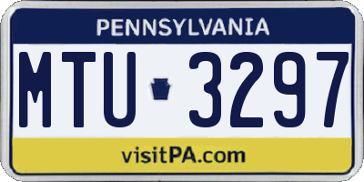 PA license plate MTU3297
