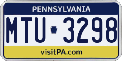 PA license plate MTU3298