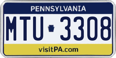 PA license plate MTU3308