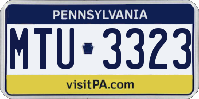 PA license plate MTU3323