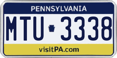 PA license plate MTU3338