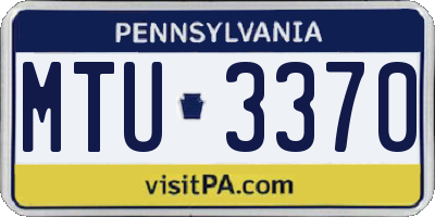 PA license plate MTU3370