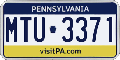 PA license plate MTU3371