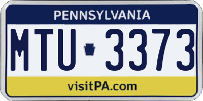 PA license plate MTU3373