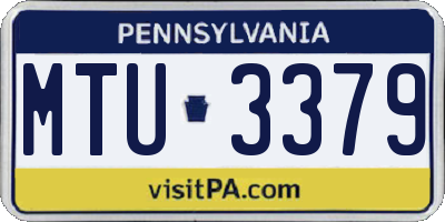 PA license plate MTU3379
