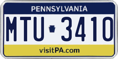 PA license plate MTU3410