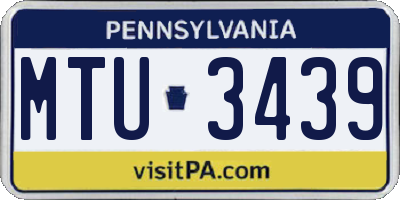 PA license plate MTU3439