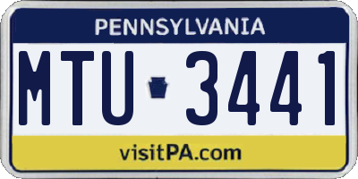 PA license plate MTU3441
