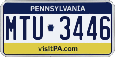 PA license plate MTU3446
