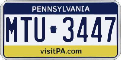 PA license plate MTU3447