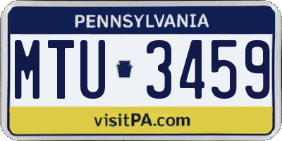 PA license plate MTU3459