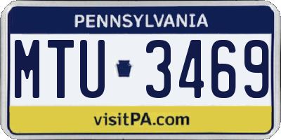 PA license plate MTU3469