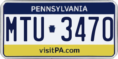 PA license plate MTU3470
