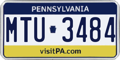 PA license plate MTU3484