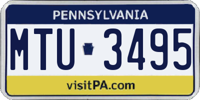 PA license plate MTU3495