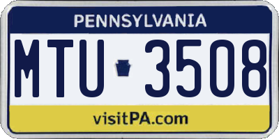 PA license plate MTU3508