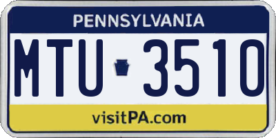 PA license plate MTU3510
