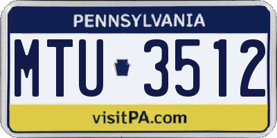 PA license plate MTU3512