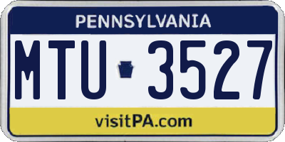 PA license plate MTU3527