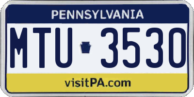 PA license plate MTU3530