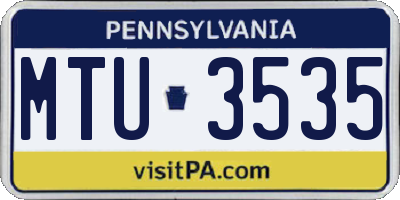 PA license plate MTU3535