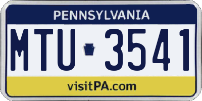 PA license plate MTU3541