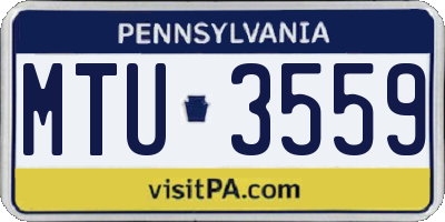 PA license plate MTU3559