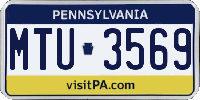 PA license plate MTU3569