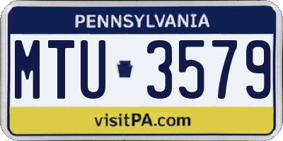 PA license plate MTU3579
