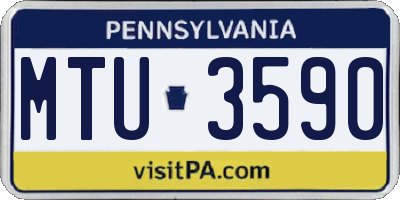 PA license plate MTU3590