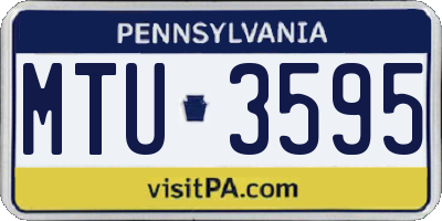 PA license plate MTU3595