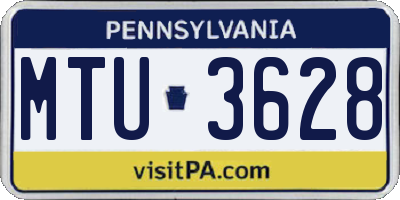 PA license plate MTU3628