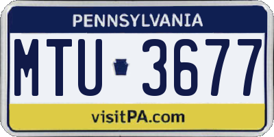 PA license plate MTU3677