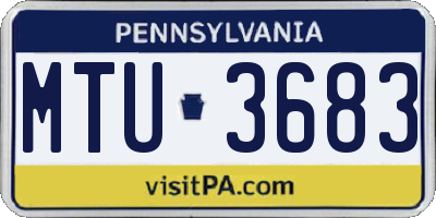 PA license plate MTU3683