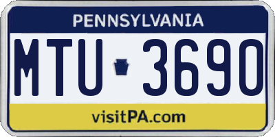 PA license plate MTU3690