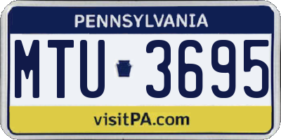 PA license plate MTU3695