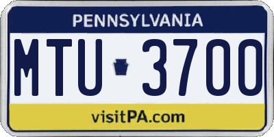 PA license plate MTU3700