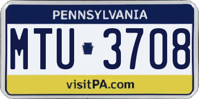 PA license plate MTU3708