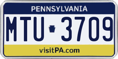 PA license plate MTU3709