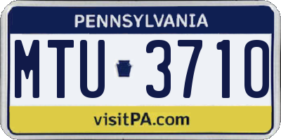 PA license plate MTU3710