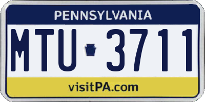 PA license plate MTU3711