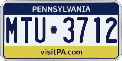 PA license plate MTU3712