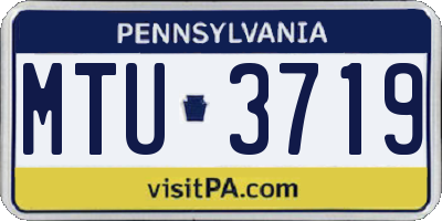 PA license plate MTU3719