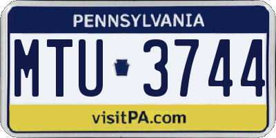 PA license plate MTU3744