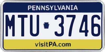 PA license plate MTU3746