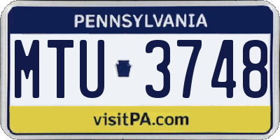 PA license plate MTU3748