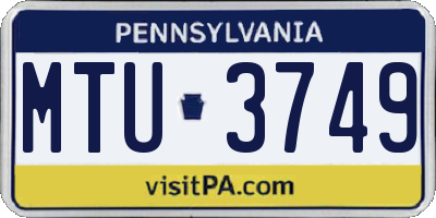 PA license plate MTU3749