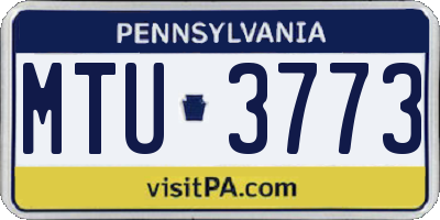 PA license plate MTU3773