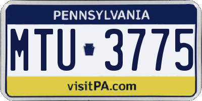 PA license plate MTU3775